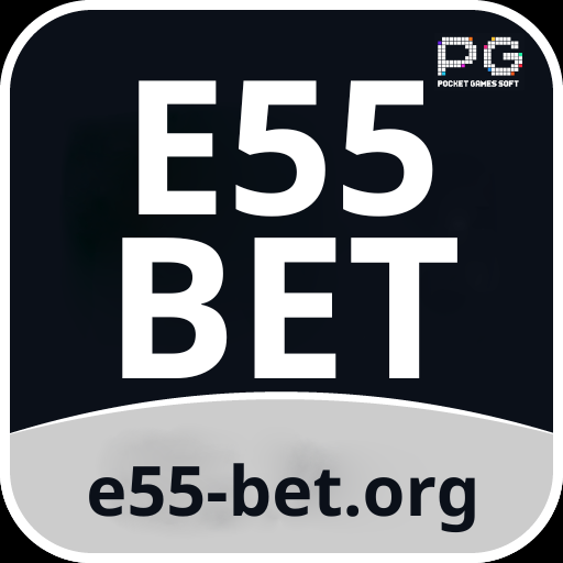 Imagem promocional da E55BET mostrando a plataforma e suas vantagens